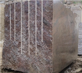 Red Multi Rough Granite Raw Granite Block
