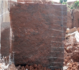 Red Multi Rough Granite Raw Granite Block