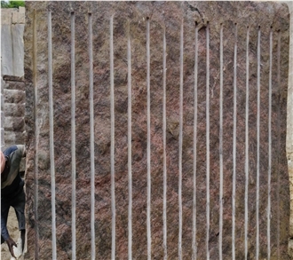 Red Multi Rough Granite Raw Granite Block