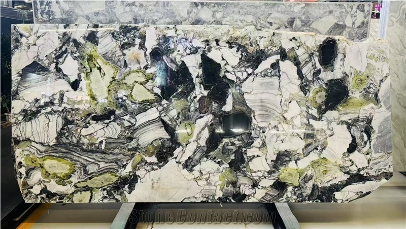 Chinese Green Luxury Cold Jade Green Marble Slabs