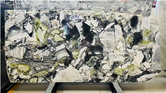 Chinese Green Luxury Cold Jade Green Marble Slabs