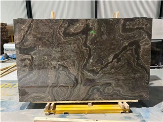 Cross Cut Obama Wood Vein Tobacco Brown Marble Slabs