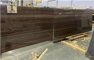 Cross Cut Obama Wood Vein Tobacco Brown Marble Slabs