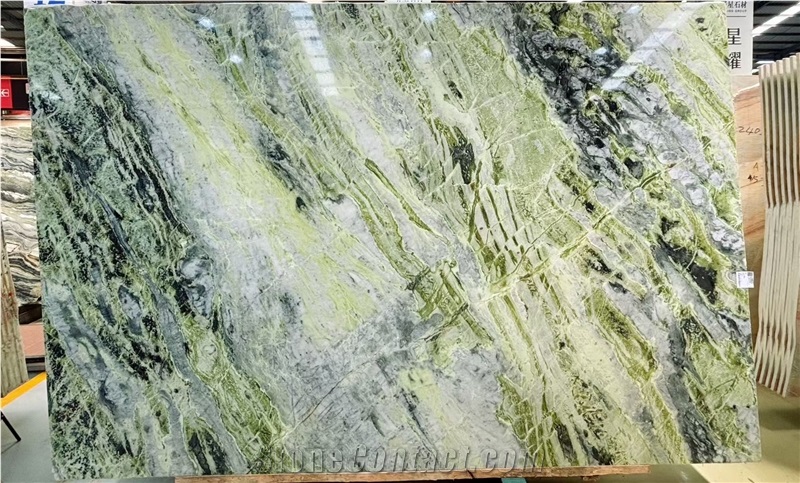 Irish Ice Jade Wild Green Marble Slabs, Floor And Wall  Tiles