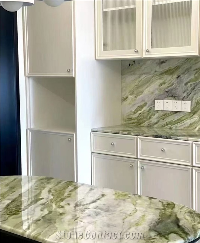 Irish Ice Jade Wild Green Marble Slabs, Floor And Wall  Tiles