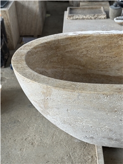 Free Standing Travertine Bathtub