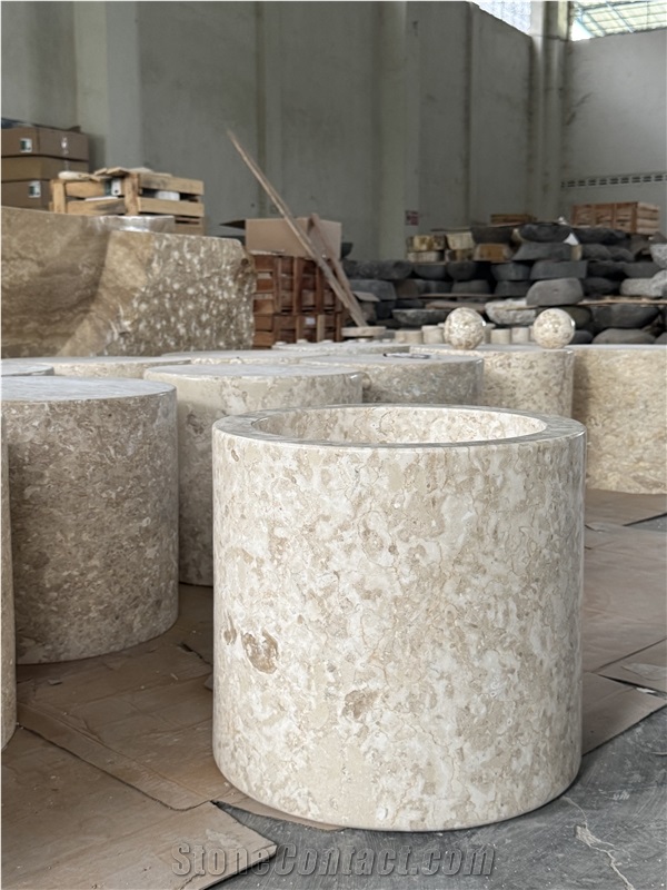 Full Polished Marble Planter Pot Home Decor Products