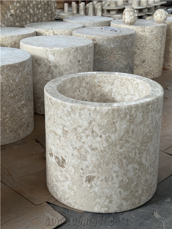 Full Polished Marble Planter Pot Home Decor Products