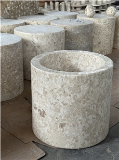 Full Polished Marble Planter Pot Home Decor Products