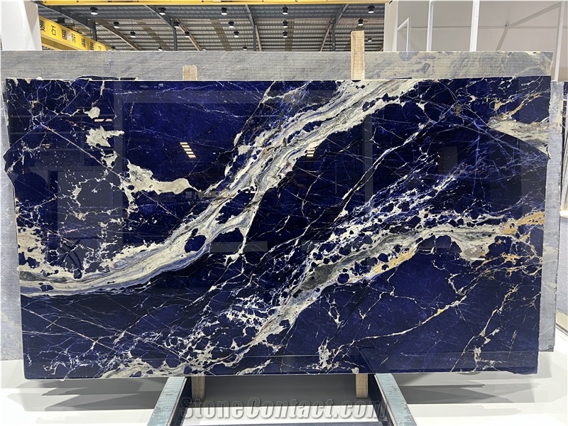 Luxury Blue Sodalite Slabs High End Interiors Wall Tiles
