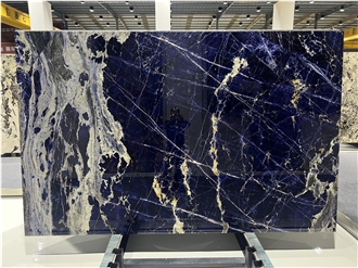 Luxury Blue Sodalite Slabs High End Interiors Wall Tiles