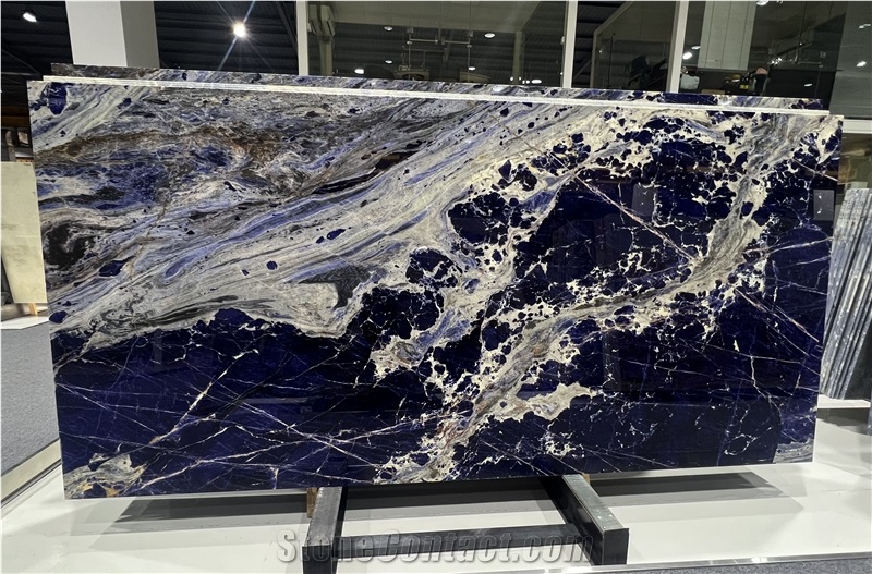 Luxury Blue Sodalite Slabs High End Interiors Wall Tiles