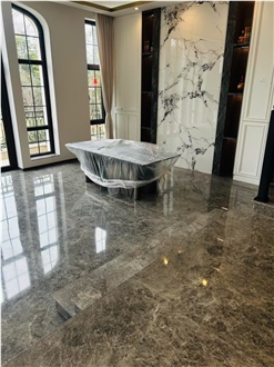 Tundra Grey Marble Slabs Polished