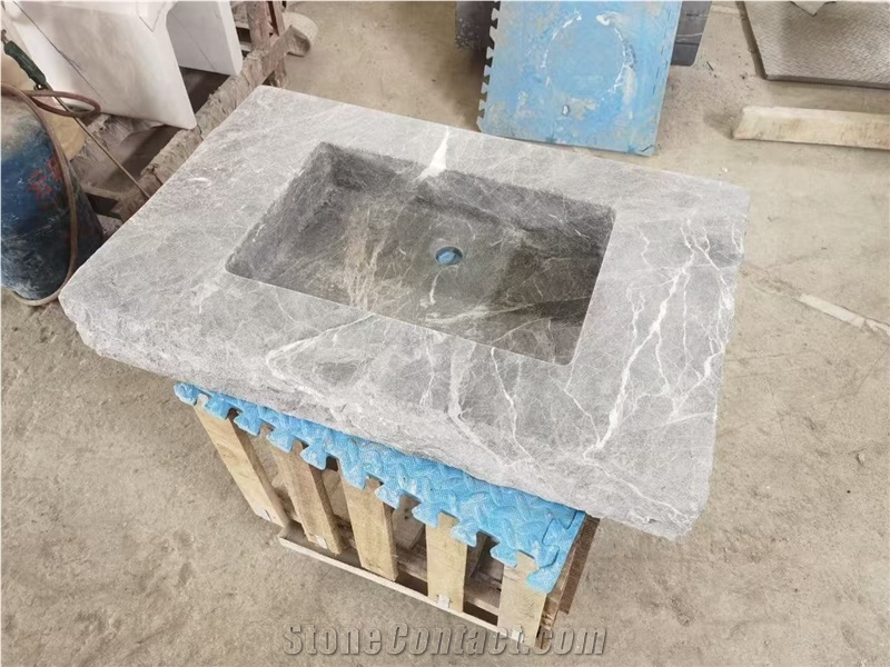 Calacatta White Marble Prefab Vanity Tops With Double Sinks