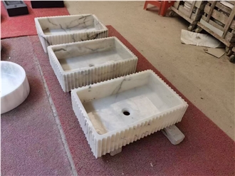China Calacatta Viola Marble Oval Design Wash Basins