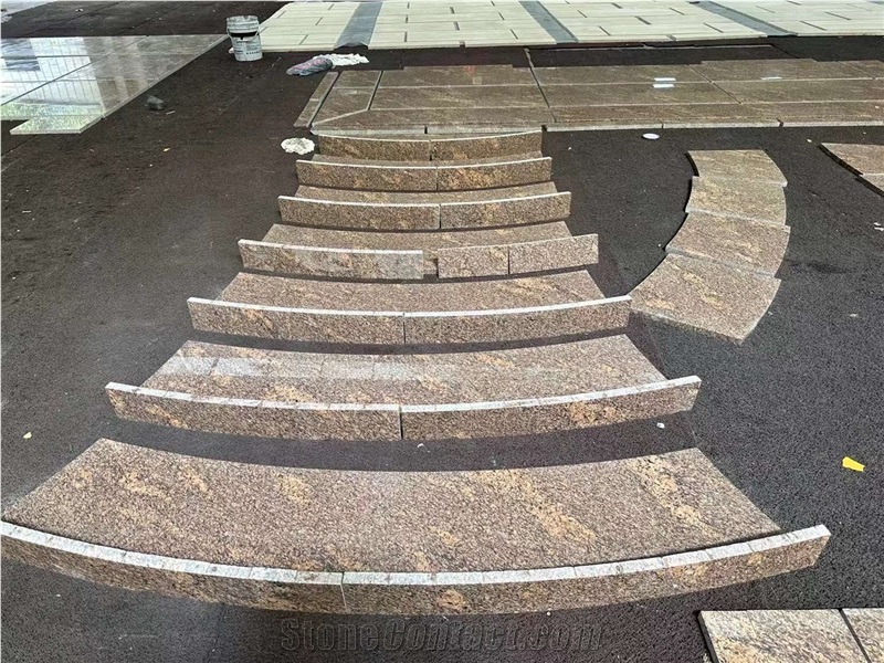 Giallo California Granite Stair Treads & Risers