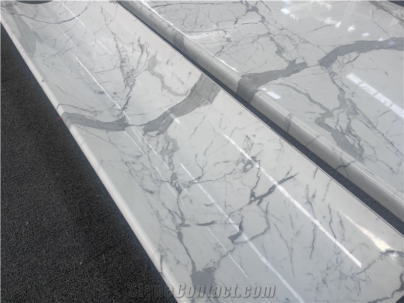 Calacatta White Marble Arched Wall Tiles