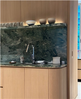 Customized Dark Green Marble Kitchen Countertop