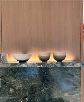 Customized Dark Green Marble Kitchen Countertop