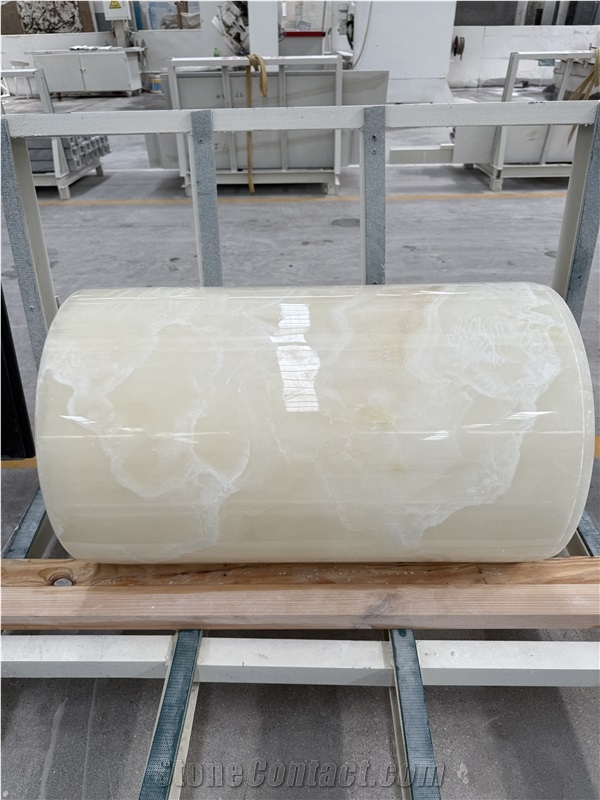 Hollow Pure White Onyx Co Porch Column