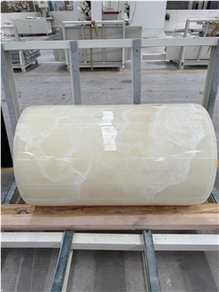 Hollow Pure White Onyx Co Porch Column