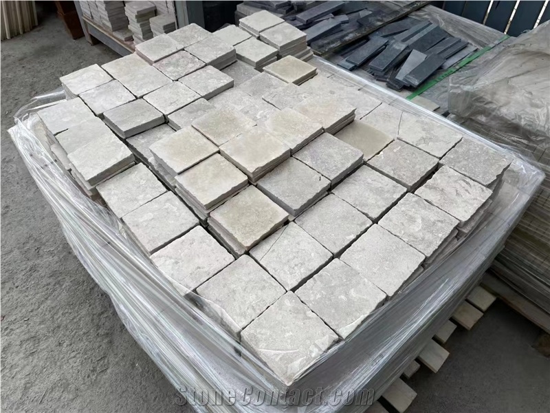 Champagne Gray Limestone  Cube Stone