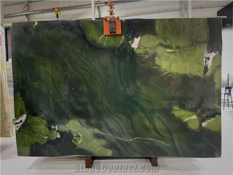 Brazil Avocatus Quartzite Tile And Slabs Dark Green Slab