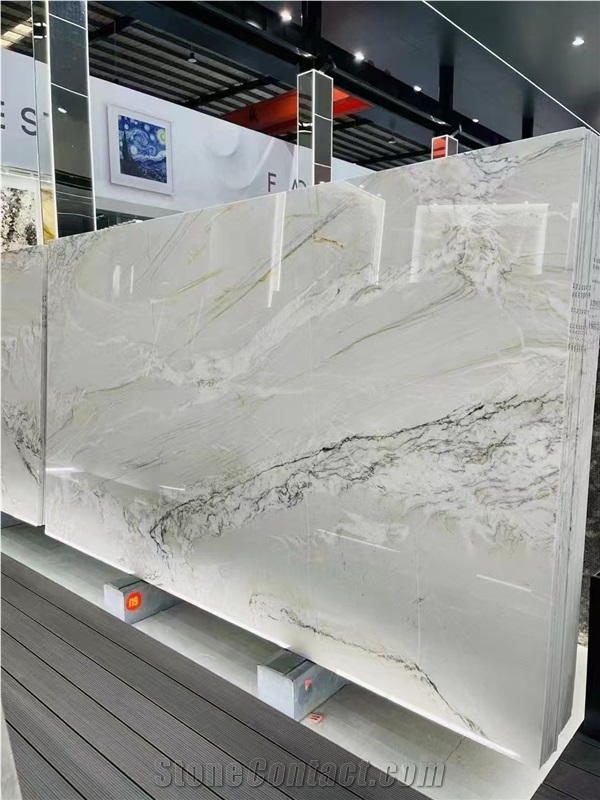 Brazil Cristal Bay Quartzite Slab Snowflake White Tiles