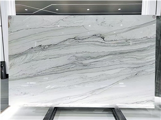 Brazil Da Vinci White Quartzite Slabs 18Mm Thick Polished