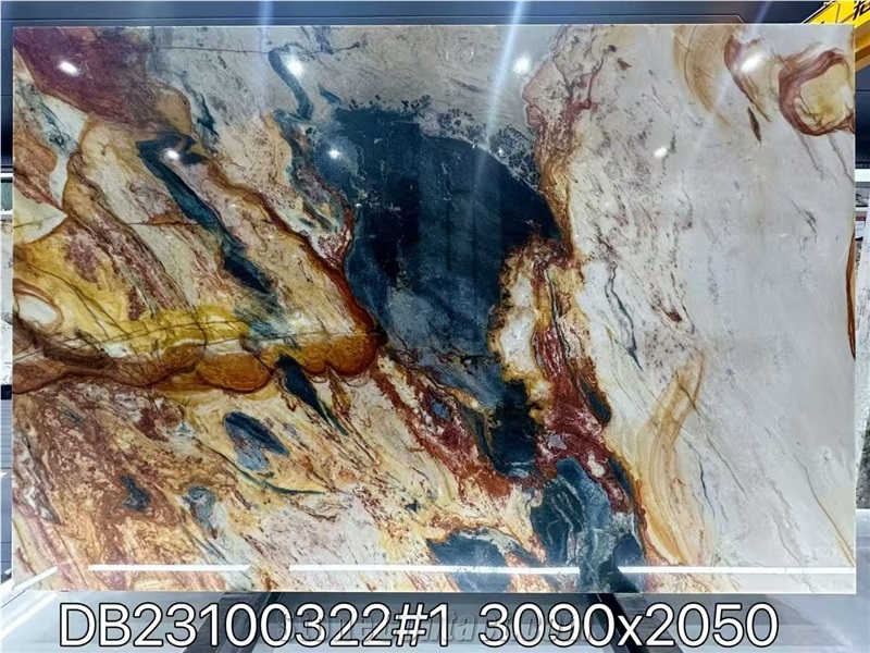 Brazil Picasso Quartzite Slabs Bookmatch Wall Panels