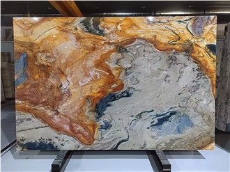 Brazil Picasso Quartzite Slabs Bookmatch Wall Panels