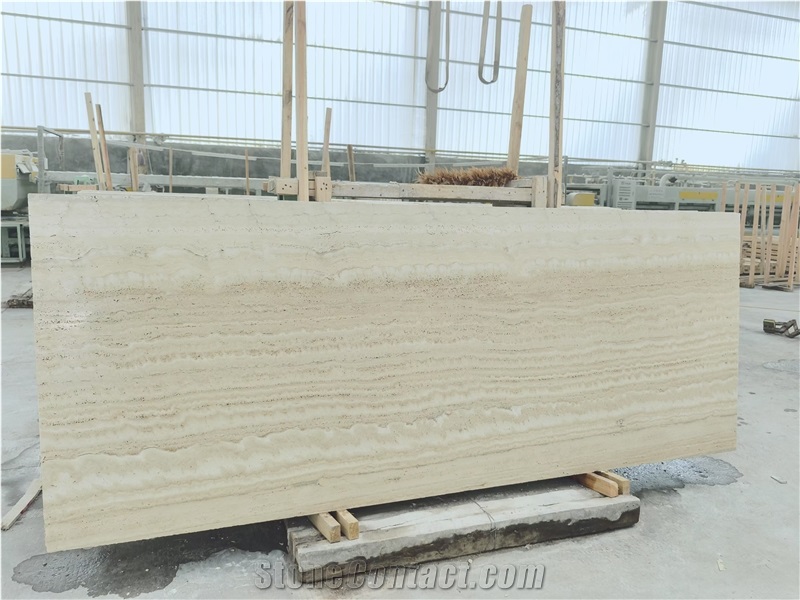 Iran Super White Travertine Slab Wall Cladding Tiles