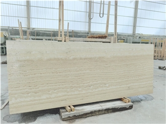 Iran Super White Travertine Slab Wall Cladding Tiles