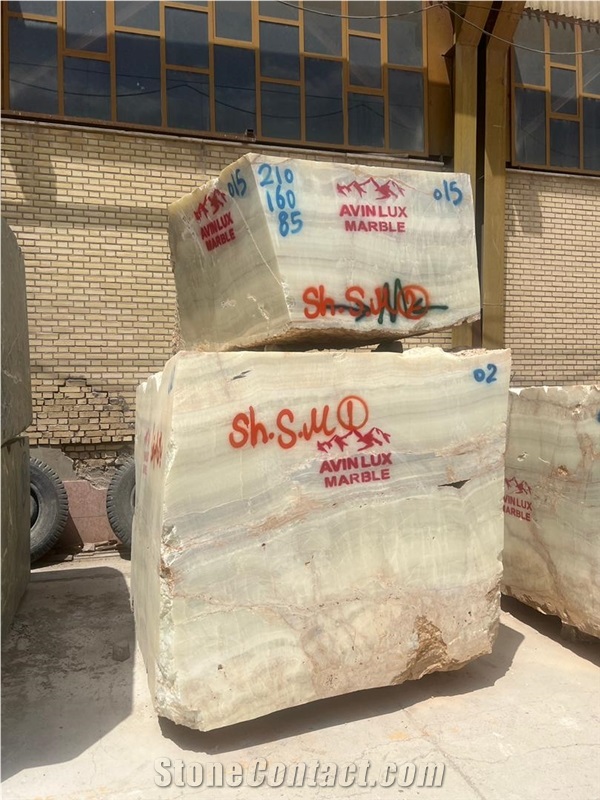 Ghorveh White Onyx Blocks From Qorveh Mines, Sanandaj