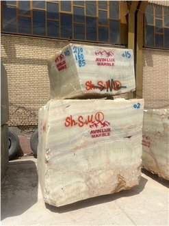 Ghorveh White Onyx Blocks From Qorveh Mines, Sanandaj