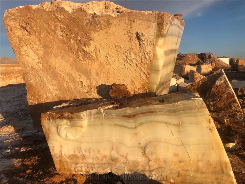 Ghorveh White Onyx Blocks From Qorveh Mines, Sanandaj