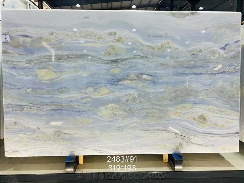 Blue Sky Jade Marble Slabs For High-End Decoration