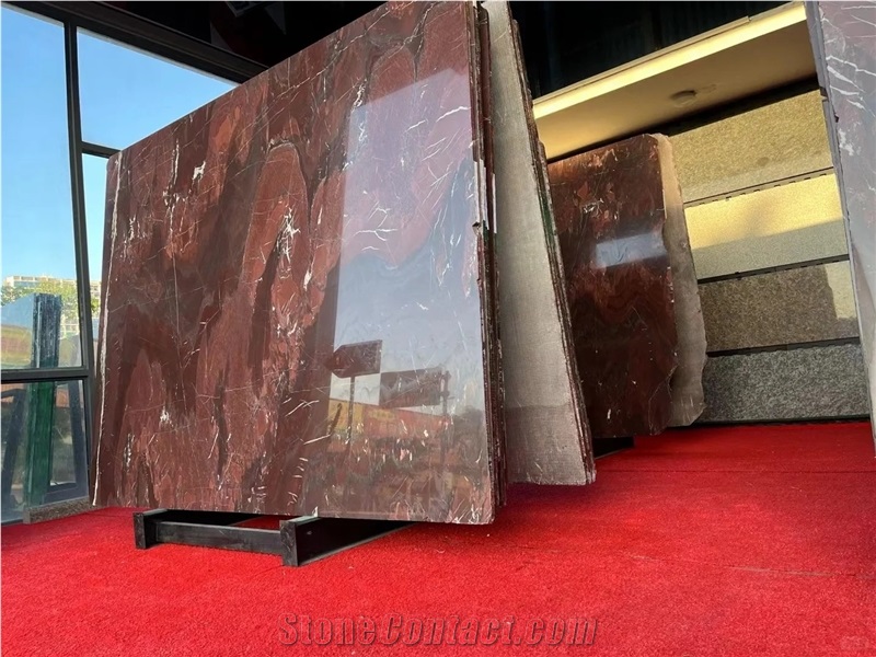 Bordeaux Red Marble Slabs