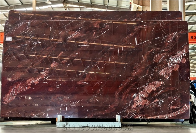 Bordeaux Red Marble Slabs