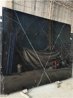 China Black Marquina Marble Slab Tiles