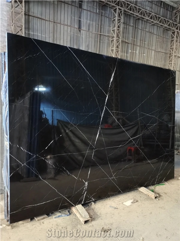 China Black Marquina Marble Slab Tiles