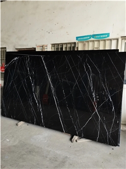 China Black Marquina Marble Slab Tiles