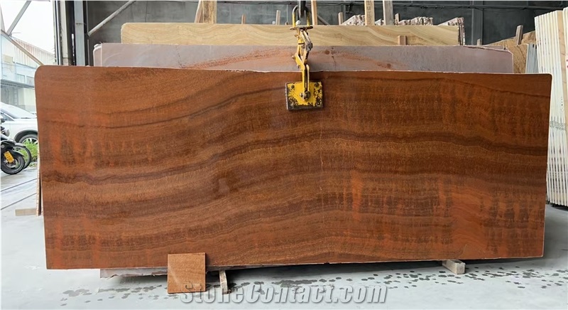 China Redwood Grain Marble Slabs
