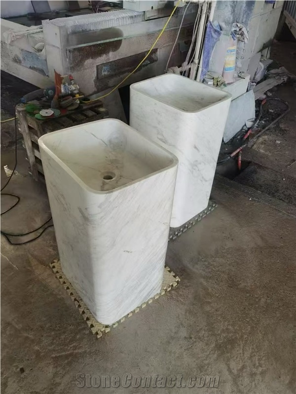 Factory Marble Basin With Pedestal