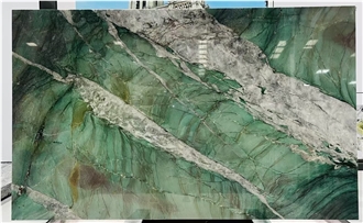 Fuchsite Crystal Quartzite Slabs For High-End Decoration