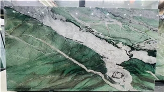 Fuchsite Crystal Quartzite Slabs For High-End Decoration