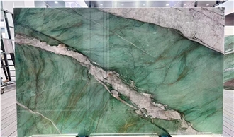 Fuchsite Crystal Quartzite Slabs For High-End Decoration