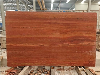 Iran Red Travertine Slabs For Interior Home Design