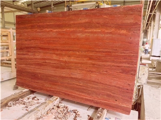 Iran Red Travertine Slabs For Interior Home Design
