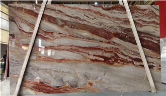 Monica Red Marble Slabs - Arabescato Orobico Rosso Marble